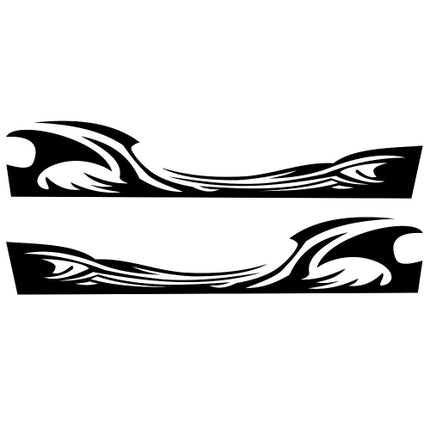 2 PCS/Set D-467 Waves Pattern Car Modified Decorative Sticker(Black)