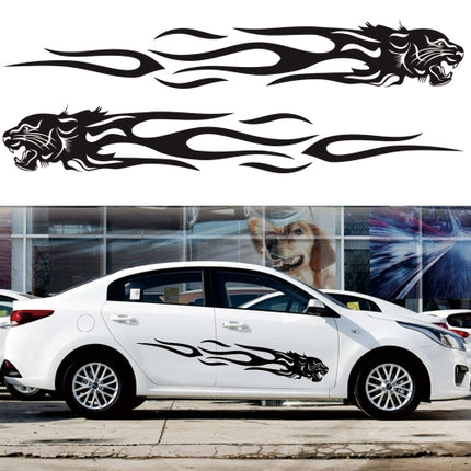 2 PCS/Set D-815 Flame Lion Pattern Car Modified Decorative Sticker(Black)