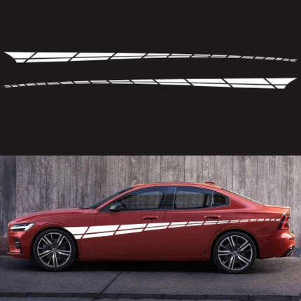 2 PCS/Set D-961 Checkered Flag Pattern Car Modified Decorative Sticker(White)