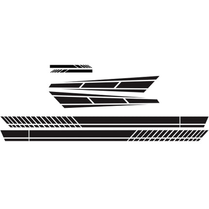 D-1037 Striped Car Sticker Car Side Door Cover Rearview Mirror Combination Sticker(Black)