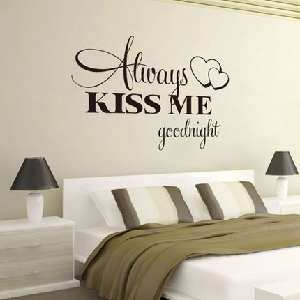 Always Kiss Me English Alphabet Carved Wall Sticker Home Decor