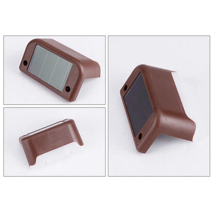 Solar Powered LED Outdoor Stairway Light IP65 Waterproof Garden Lamp, Warm White Light(Brown)