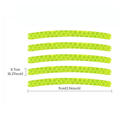 Car Wheel Reflective Stickers 3D Personal Decoration Tire Warning Stickers(Fluorescence)