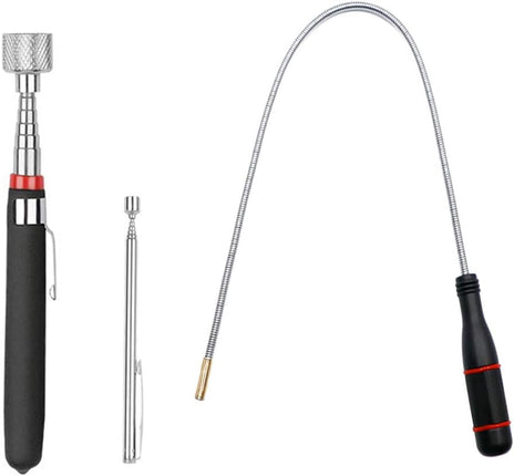 3 Pack Telescoping Magnet Pick-up Tool Set - Retrieving Telescoping Magnet Pickup Tools?Extendable Magnetic Pick Up Tools?Bendable Spring Magnet Stick
