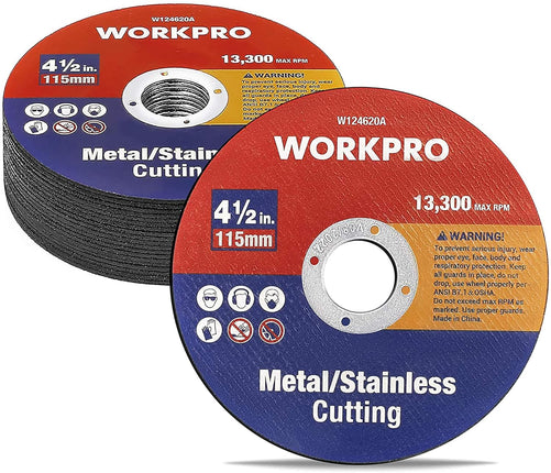Pcs WORKPRO Cut-Off Wheels, 4-1/2 x 7/8-inch Metal&Stainless Steel Cutting Wheel, Thin Metal Cutting Disc for Angle Grinder