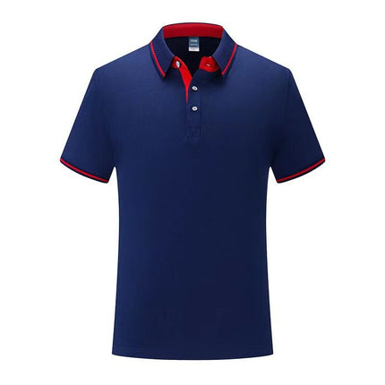 Thin Lapel Short-Sleeved POLO Shirts Group Workwear Advertising Shirts(Navy)
