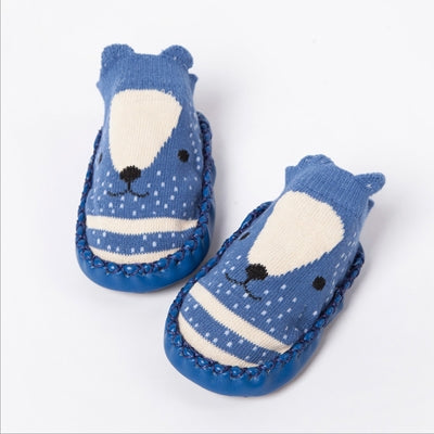 Fashion Baby Socks With Rubber Soles Infant Sock Newborn Autumn Winter Children Floor Socks Shoes Anti Slip Soft Sole Sock(525 navy)