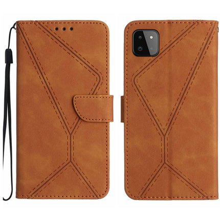 For Samsung Galaxy A22 5G Stitching Embossed Leather Phone Case