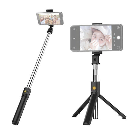 K07 Bluetooth 4.0 Mobile Phone Adjustable Bluetooth Selfie Stick Self-timer Pole Tripod (Black)