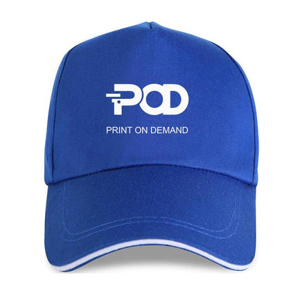 POD Printed Polyester Cotton Steel Buckle Cap Print On Your Demand(Royal Blue)