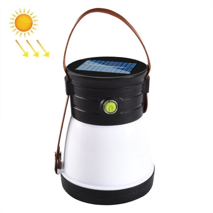 USB Multi-function Portable Rechargeable Solar Emergency Camping Lamp Flashlight(Black)