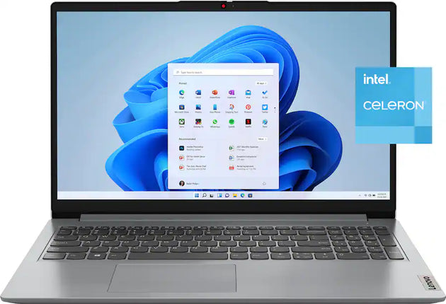 Lenovo - Ideapad 1 15.6" HD Laptop - Intel Celeron N4500 - 4GB Memory - 128GB eMMC - Cloud Grey
