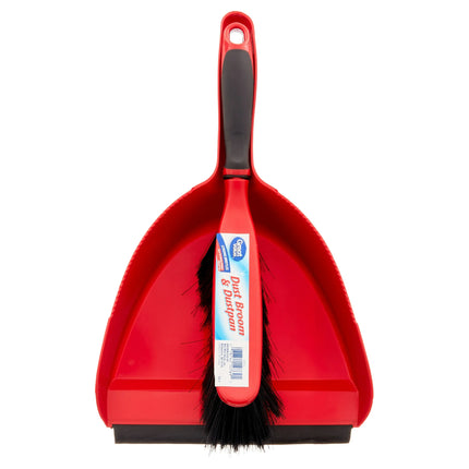 Great Value Dust Broom & Pan, Red