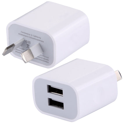 5V 2A High Compatibility 2 USB Ports Charger, AU Plug(White)