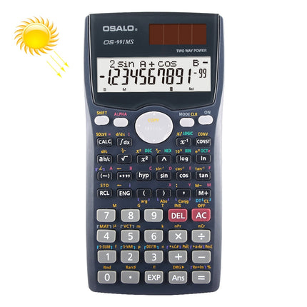 OSALO OS-991MS 10+2 Digits Double Line Display Multi-functional Student Function Scientific Calculator Solar Energy Dual Power Calculator