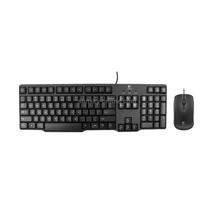 Logitech MK100 PS / 2 Interface Wired Keyboard + USB Interface Wired Mouse Set (Black)