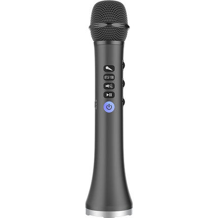 L-698 K Song Microphone Mobile Phone Bluetooth Wireless Microphone Audio Integrated KTV(Wisdom Black)