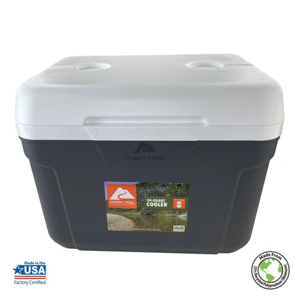 Ozark Trail 30 Quart Hard Side Cooler, 42-Can Capacity, Gray