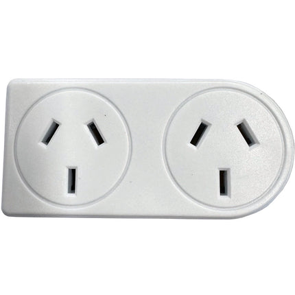 Neway White Double power adaptor H 3 pin SAA approved AU/NZ 10 Amp, 240V adapter
