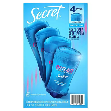 Secret Outlast Clear Gel Deodorant, Completely Clean, 2.6 oz