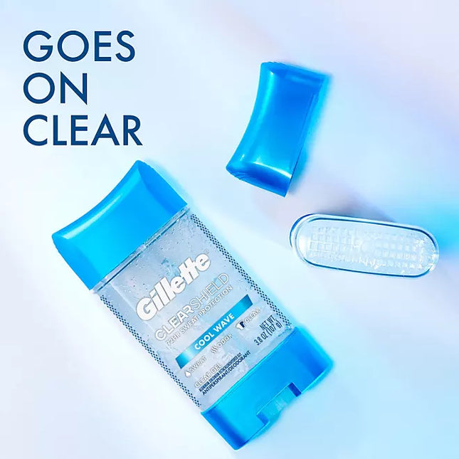 Gillette Cool Wave Clear Gel Men's Antiperspirant and Deodorant, 3.8 oz