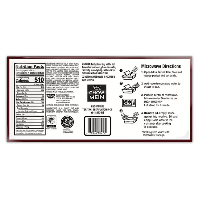 Nissin Chow Mein Club Pack, 4 oz., 8 pk.
