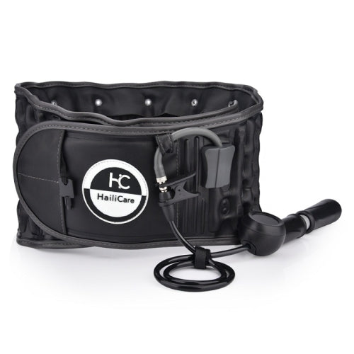 Lumbar Spine Inflated Traction Belt Pneumatic Waist Protective Belt (Black)