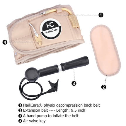 Lumbar Spine Inflated Traction Belt Pneumatic Waist Protective Belt (Black)