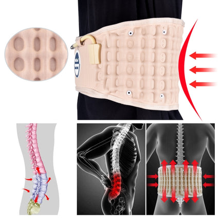 Lumbar Spine Inflated Traction Belt Pneumatic Waist Protective Belt (Black)
