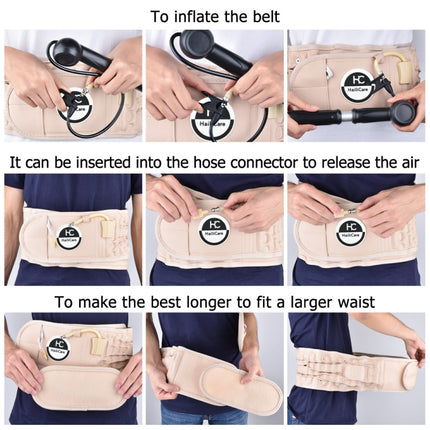 Lumbar Spine Inflated Traction Belt Pneumatic Waist Protective Belt (Black)