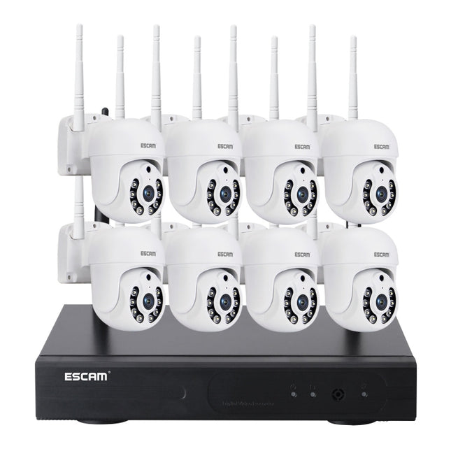 ESCAM WNK718 HD 3.0 Million Pixels 8- channel + 8IPC Wireless NVR Security System, AU Plug
