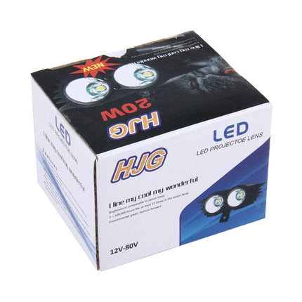 Owl Shape 20W 2000 LM 6000K Motorcycle Headlight Lamp with 2 COB Lamps and