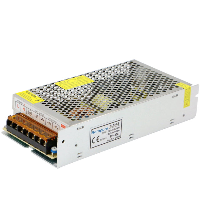 SOMPOM S-200-5 200W 5V 40A Switching Driver LED Light Strip  Monitor Power Supply