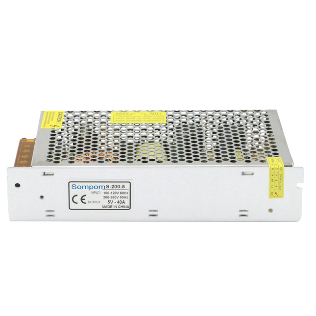 SOMPOM S-200-5 200W 5V 40A Switching Driver LED Light Strip  Monitor Power Supply