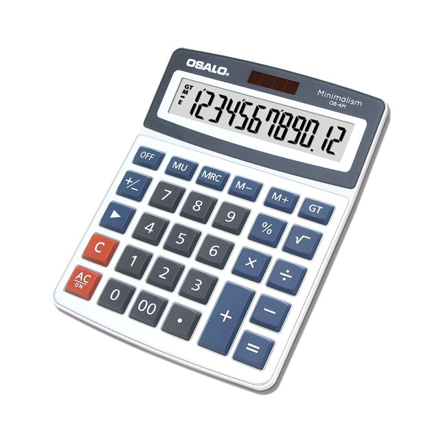 OSALO OS-4M 12 Digits Desktop Calculator Solar Energy Dual Power Calculator