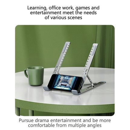 N7 Aluminum Alloy Laptop Stand Foldable Holder Notebook Stand With Fan Silver