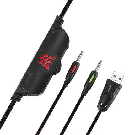 ONIKUMA K1-B Adjustable PC Gaming Headphone with Microphone(Black Red)