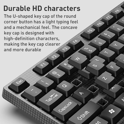 FOREV FV68 Wired Gaming Keyboard Mouse Set (Black)