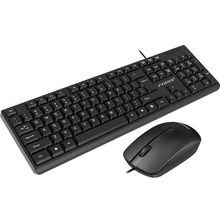 FOREV FV68 Wired Gaming Keyboard Mouse Set (Black)