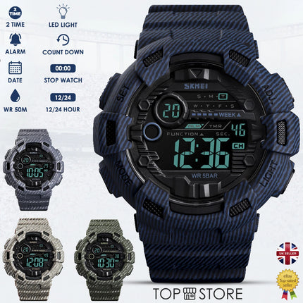 SKMEI 1472 Multifunctional Men Outdoor Sports Noctilucent Waterproof Didital Wrist Watch (Grey)