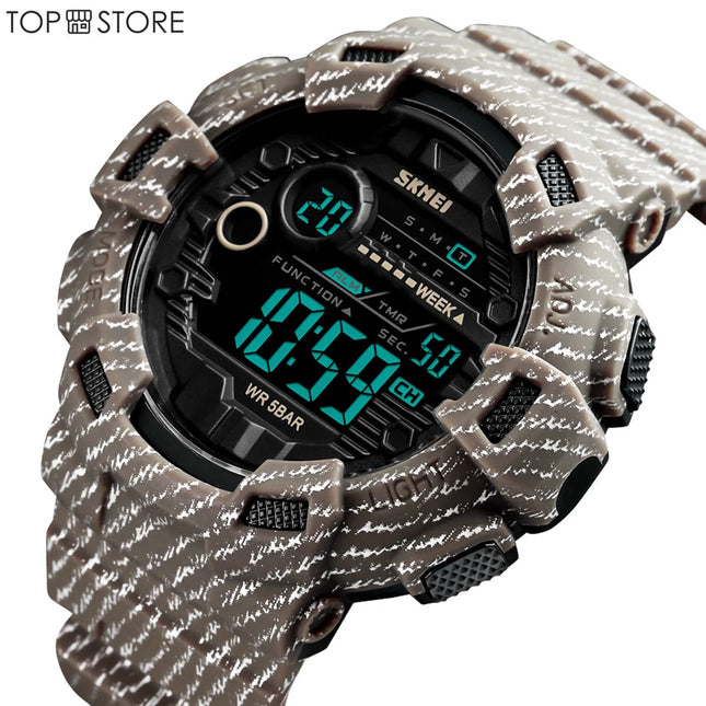 SKMEI 1472 Multifunctional Men Outdoor Sports Noctilucent Waterproof Didital Wrist Watch (Grey)