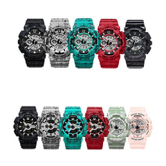 SANDA Three-Pin Luminous Outdoor Waterproof Multifunctional  Electronic Watch( Pink)