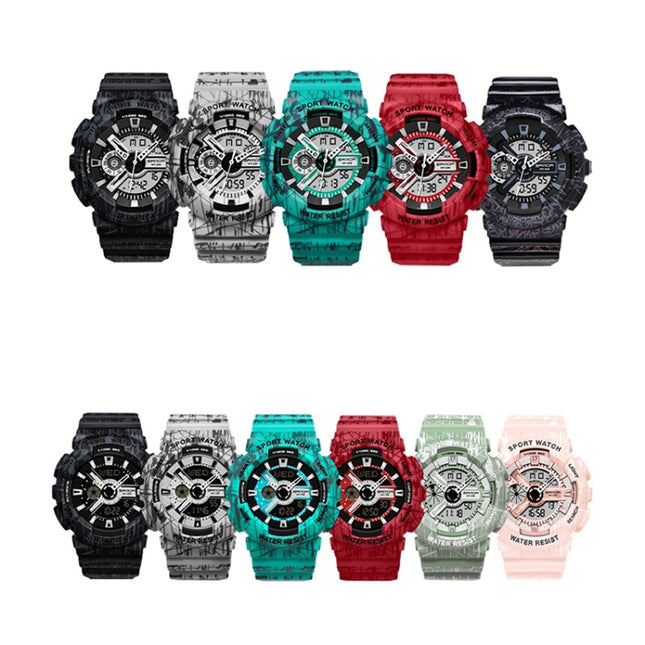 SANDA Three-Pin Luminous Outdoor Waterproof Multifunctional  Electronic Watch(Men Line Blue)