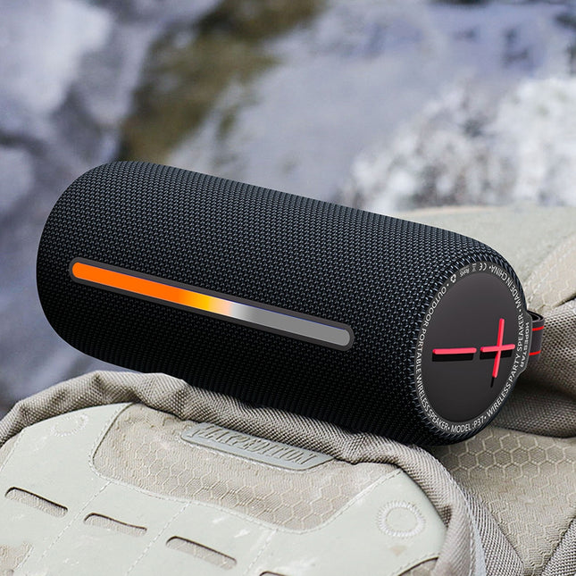 HOPESTAR P37 Outdoor Portable RGB Light Waterproof Wireless Bluetooth Speaker(Black)