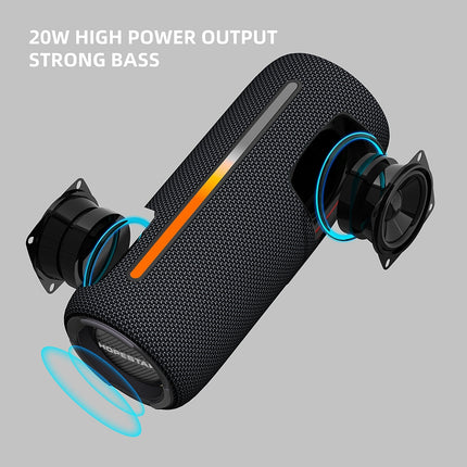 HOPESTAR P37 Outdoor Portable RGB Light Waterproof Wireless Bluetooth Speaker(Black)