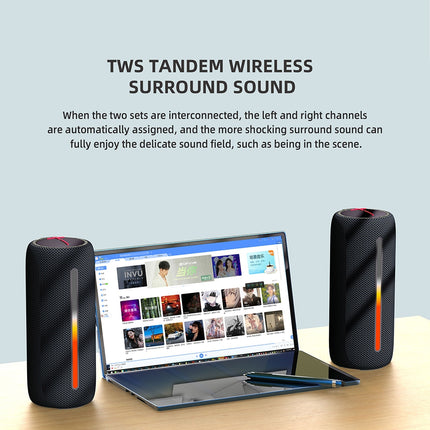 HOPESTAR P37 Outdoor Portable RGB Light Waterproof Wireless Bluetooth Speaker(Grey)