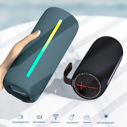HOPESTAR P37 Outdoor Portable RGB Light Waterproof Wireless Bluetooth Speaker(Blue)