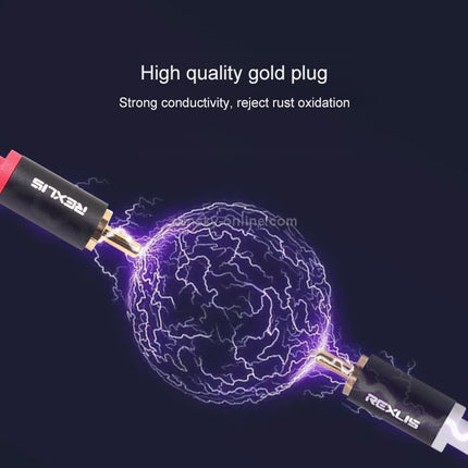 REXLIS Male to Dual RCA Gold- plated Plug  Audio Cable for Input Interface Active Speaker