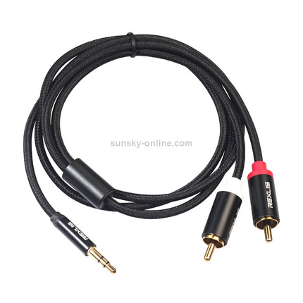 REXLIS Male to Dual RCA Gold- plated Plug  Audio Cable for Input Interface Active Speaker