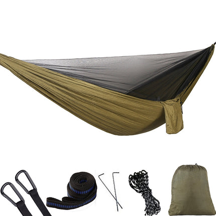 Portable Outdoor Parachute Hammock with Mosquito Nets (Army Green)